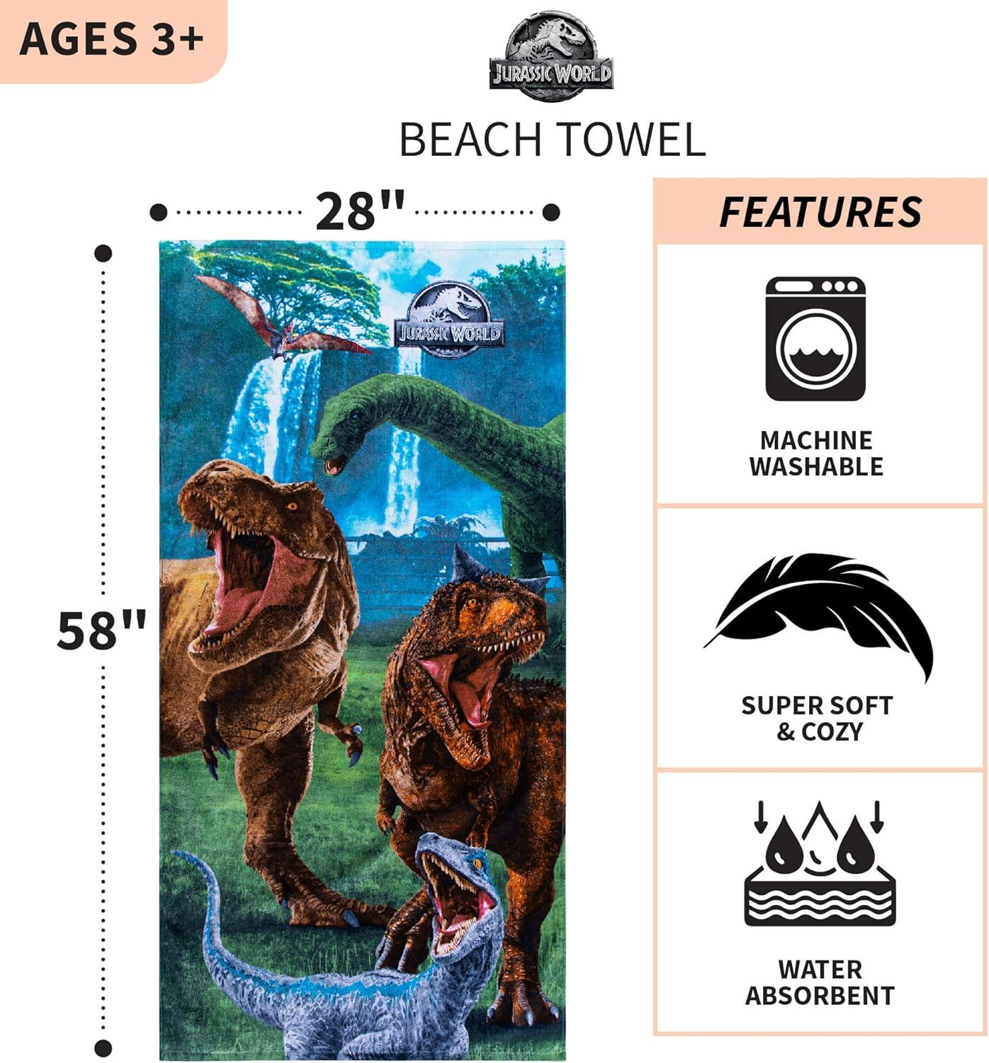 imageThomas amp Friends Kids Super Soft Cotton BathPoolBeach Towel 58 in x 28 in by FrancoJurassic World Dominion