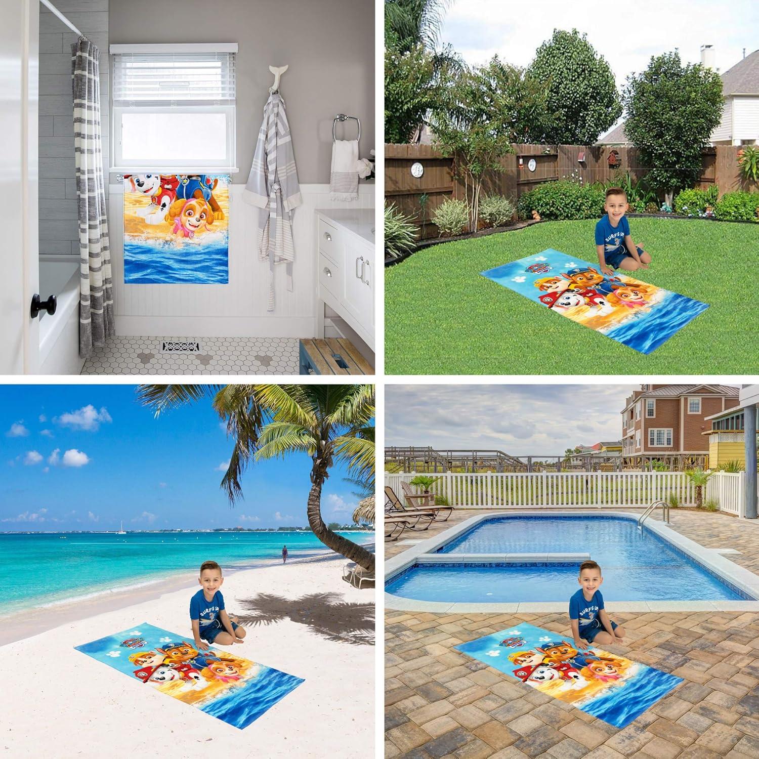 imageThomas amp Friends Kids Super Soft Cotton BathPoolBeach Towel 58 in x 28 in by FrancoPaw Patrol Paws in Sand