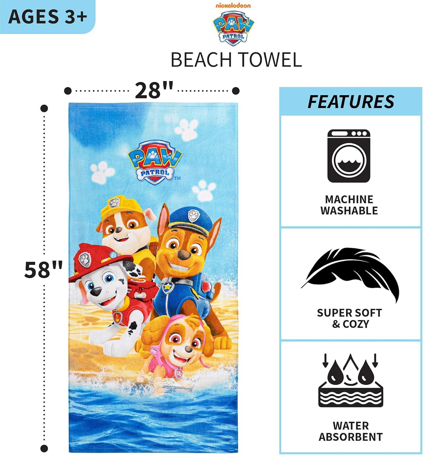 imageThomas amp Friends Kids Super Soft Cotton BathPoolBeach Towel 58 in x 28 in by FrancoPaw Patrol Paws in Sand