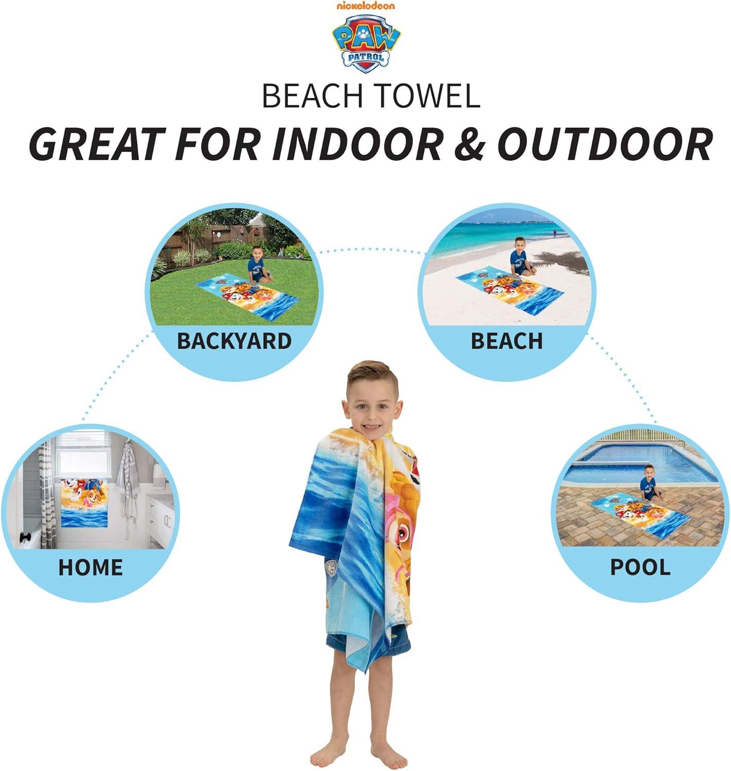 imageThomas amp Friends Kids Super Soft Cotton BathPoolBeach Towel 58 in x 28 in by FrancoPaw Patrol Paws in Sand