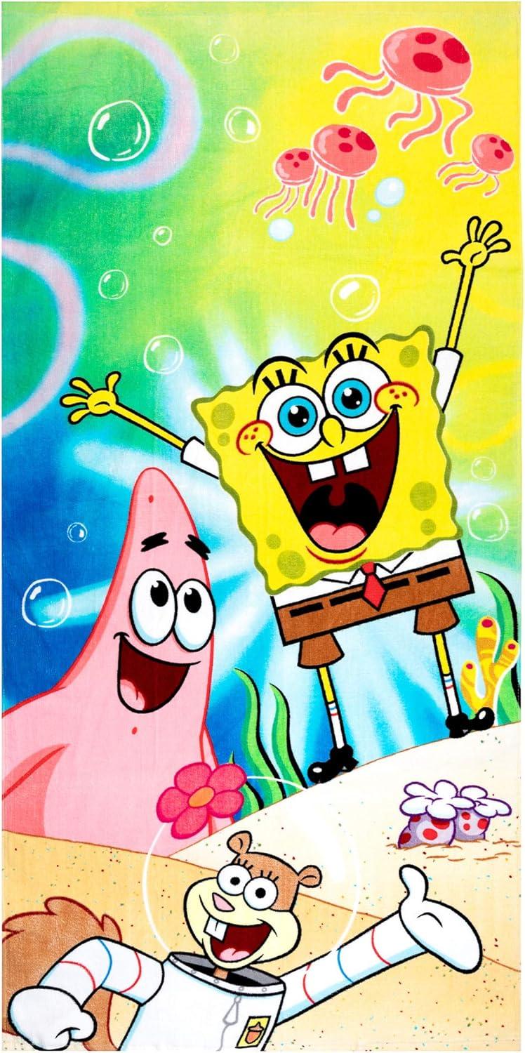 imageThomas amp Friends Kids Super Soft Cotton BathPoolBeach Towel 58 in x 28 in by FrancoSpongebob Squarepants