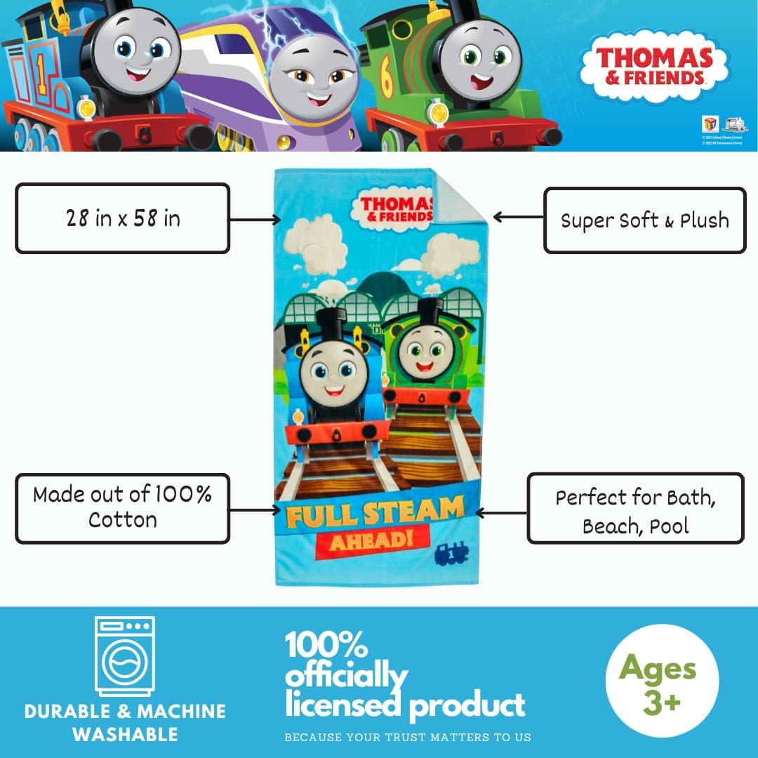 imageThomas amp Friends Kids Super Soft Cotton BathPoolBeach Towel 58 in x 28 in by FrancoThomas Friends