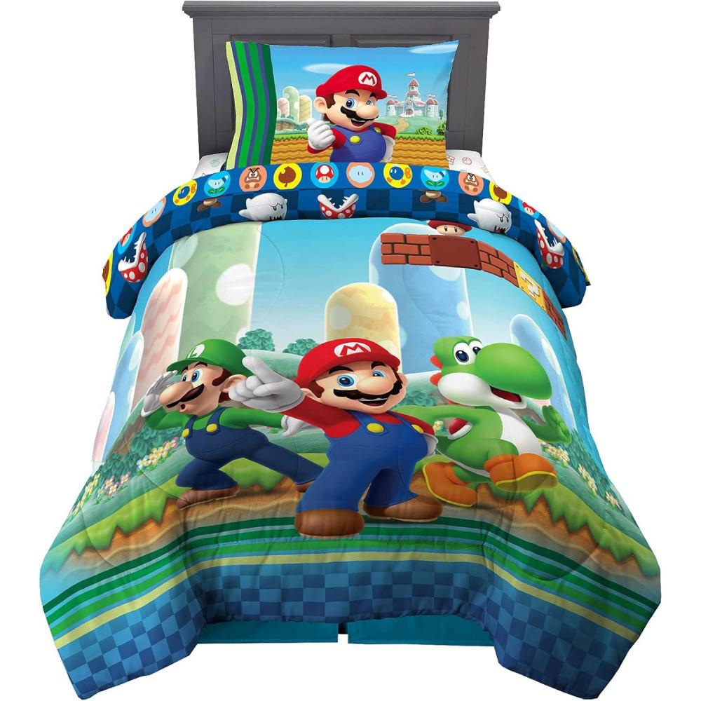 imageThomas amp Friends 4 Piece Toddler Bed Set Super Soft amp Cozy Reversible Microfiber Comforter and Sheets Officially Licensed Product by FrancoMario