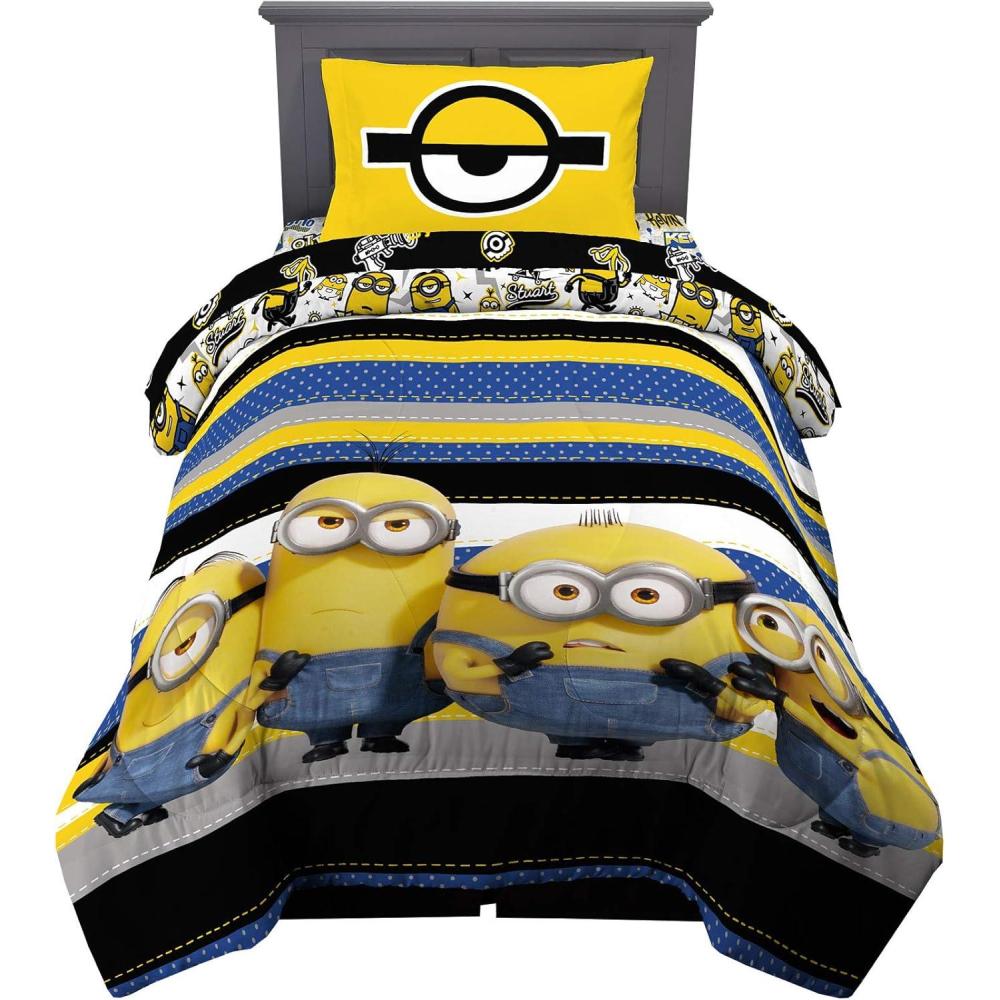 imageThomas amp Friends 4 Piece Toddler Bed Set Super Soft amp Cozy Reversible Microfiber Comforter and Sheets Officially Licensed Product by FrancoMinions the Rise of Gru