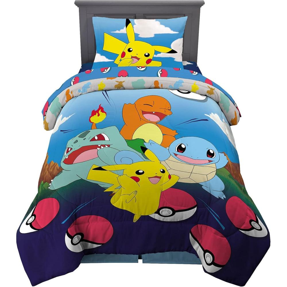 imageThomas amp Friends 4 Piece Toddler Bed Set Super Soft amp Cozy Reversible Microfiber Comforter and Sheets Officially Licensed Product by FrancoPokemon