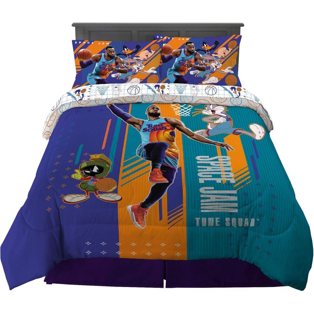 imageThomas amp Friends 4 Piece Toddler Bed Set Super Soft amp Cozy Reversible Microfiber Comforter and Sheets Officially Licensed Product by FrancoSpace Jam 2 a New Legacy