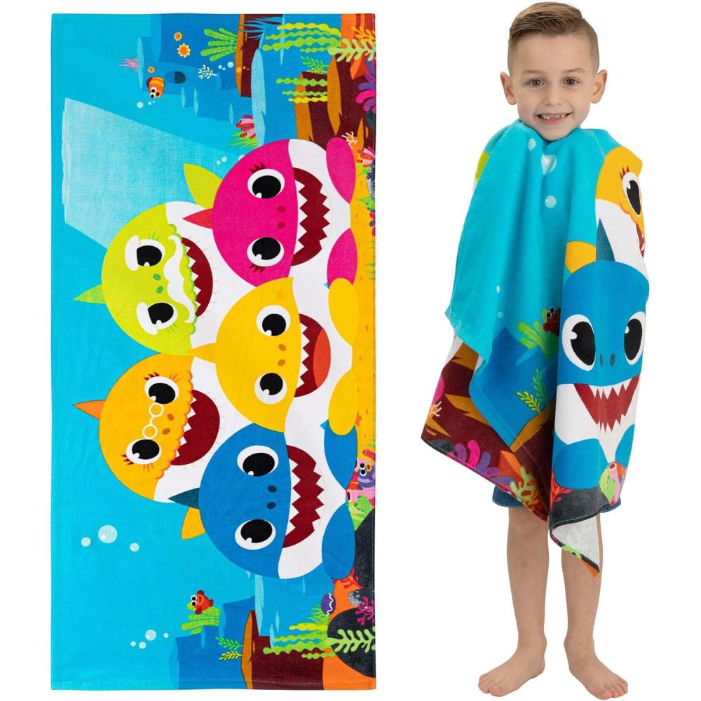 imageThomas amp Friends Kids Super Soft Cotton BathPoolBeach Towel 58 in x 28 in by FrancoBaby Shark