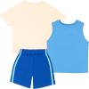 THOMAS & FRIENDS 3 Piece Short Set Thomas and Friends Short Sleeve Shirt Tank Top Shirt and Shorts 3 Pack Bundle Set(Grey and Blue)