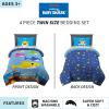 Thomas & Friends 4 Piece Toddler Bed Set – Super Soft & Cozy Reversible Microfiber Comforter and Sheets (Officially Licensed Product) by Franco(Baby Shark)
