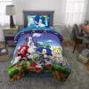 Thomas & Friends 4 Piece Toddler Bed Set – Super Soft & Cozy Reversible Microfiber Comforter and Sheets (Officially Licensed Product) by Franco(Multicolour)