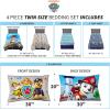 Thomas & Friends 4 Piece Toddler Bed Set – Super Soft & Cozy Reversible Microfiber Comforter and Sheets (Officially Licensed Product) by Franco(Paw Patrol)