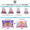 Thomas & Friends 4 Piece Toddler Bed Set – Super Soft & Cozy Reversible Microfiber Comforter and Sheets (Officially Licensed Product) by Franco(Paw Patrol Girls)