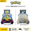 Thomas & Friends 4 Piece Toddler Bed Set – Super Soft & Cozy Reversible Microfiber Comforter and Sheets (Officially Licensed Product) by Franco(Pokemon)