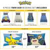 Thomas & Friends 4 Piece Toddler Bed Set – Super Soft & Cozy Reversible Microfiber Comforter and Sheets (Officially Licensed Product) by Franco(Pokemon)