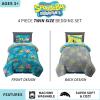 Thomas & Friends 4 Piece Toddler Bed Set – Super Soft & Cozy Reversible Microfiber Comforter and Sheets (Officially Licensed Product) by Franco(Spongebob)