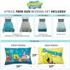Thomas & Friends 4 Piece Toddler Bed Set – Super Soft & Cozy Reversible Microfiber Comforter and Sheets (Officially Licensed Product) by Franco(Spongebob)