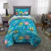 Thomas & Friends 4 Piece Toddler Bed Set – Super Soft & Cozy Reversible Microfiber Comforter and Sheets (Officially Licensed Product) by Franco(Spongebob)