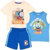 THOMAS & FRIENDS 3 Piece Short Set Thomas and Friends Short Sleeve Shirt Tank Top Shirt and Shorts 3 Pack Bundle Set(Grey and Blue)