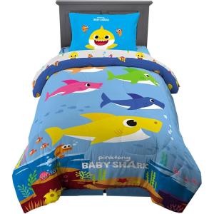 Thomas & Friends 4 Piece Toddler Bed Set – Super Soft & Cozy Reversible Microfiber Comforter and Sheets (Officially Licensed Product) by Franco(Baby Shark)