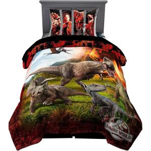 Thomas & Friends 4 Piece Toddler Bed Set – Super Soft & Cozy Reversible Microfiber Comforter and Sheets (Officially Licensed Product) by Franco(Jurassic World)
