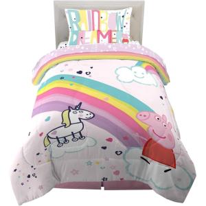 Thomas & Friends 4 Piece Toddler Bed Set – Super Soft & Cozy Reversible Microfiber Comforter and Sheets (Officially Licensed Product) by Franco(Peppa Pig)