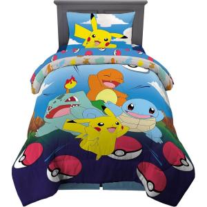 Thomas & Friends 4 Piece Toddler Bed Set – Super Soft & Cozy Reversible Microfiber Comforter and Sheets (Officially Licensed Product) by Franco(Pokemon)