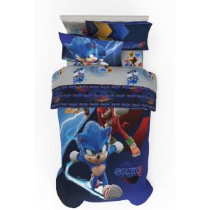 Thomas & Friends 4 Piece Toddler Bed Set – Super Soft & Cozy Reversible Microfiber Comforter and Sheets (Officially Licensed Product) by Franco(Sonic the Hedgehog 3)