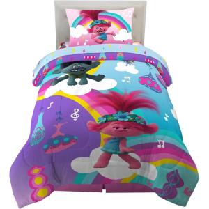Thomas & Friends 4 Piece Toddler Bed Set – Super Soft & Cozy Reversible Microfiber Comforter and Sheets (Officially Licensed Product) by Franco(Trolls World Tour)
