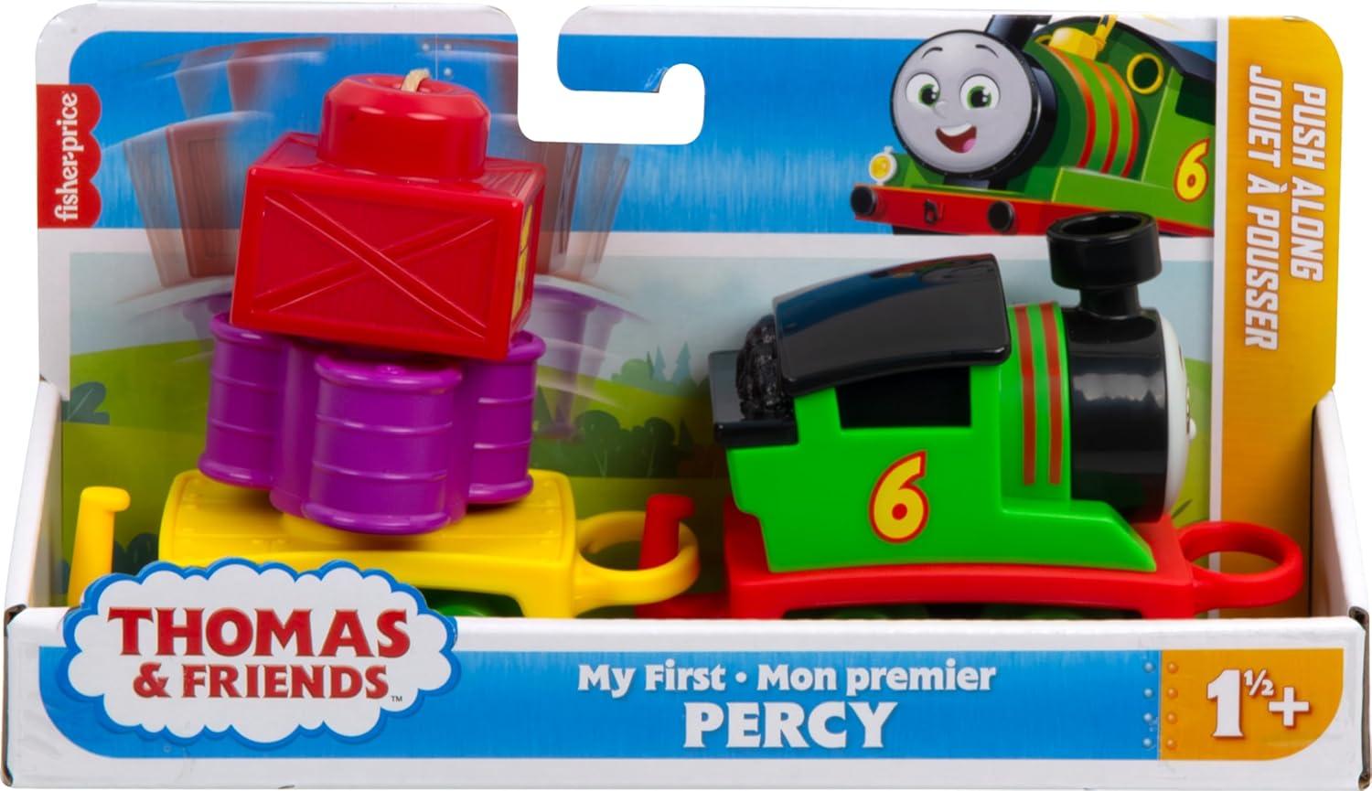 imageThomas amp Friends Toddler Toy My First Nia PushAlong Train with Stacking Cargo for Kids Ages 18 MonthsPercy