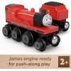Thomas & Friends Wooden Railway, James Engine and Coal Car, push-along train made from sustainably sourced wood for kids 2 years and up(James)