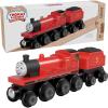 Thomas & Friends Wooden Railway, James Engine and Coal Car, push-along train made from sustainably sourced wood for kids 2 years and up(James)