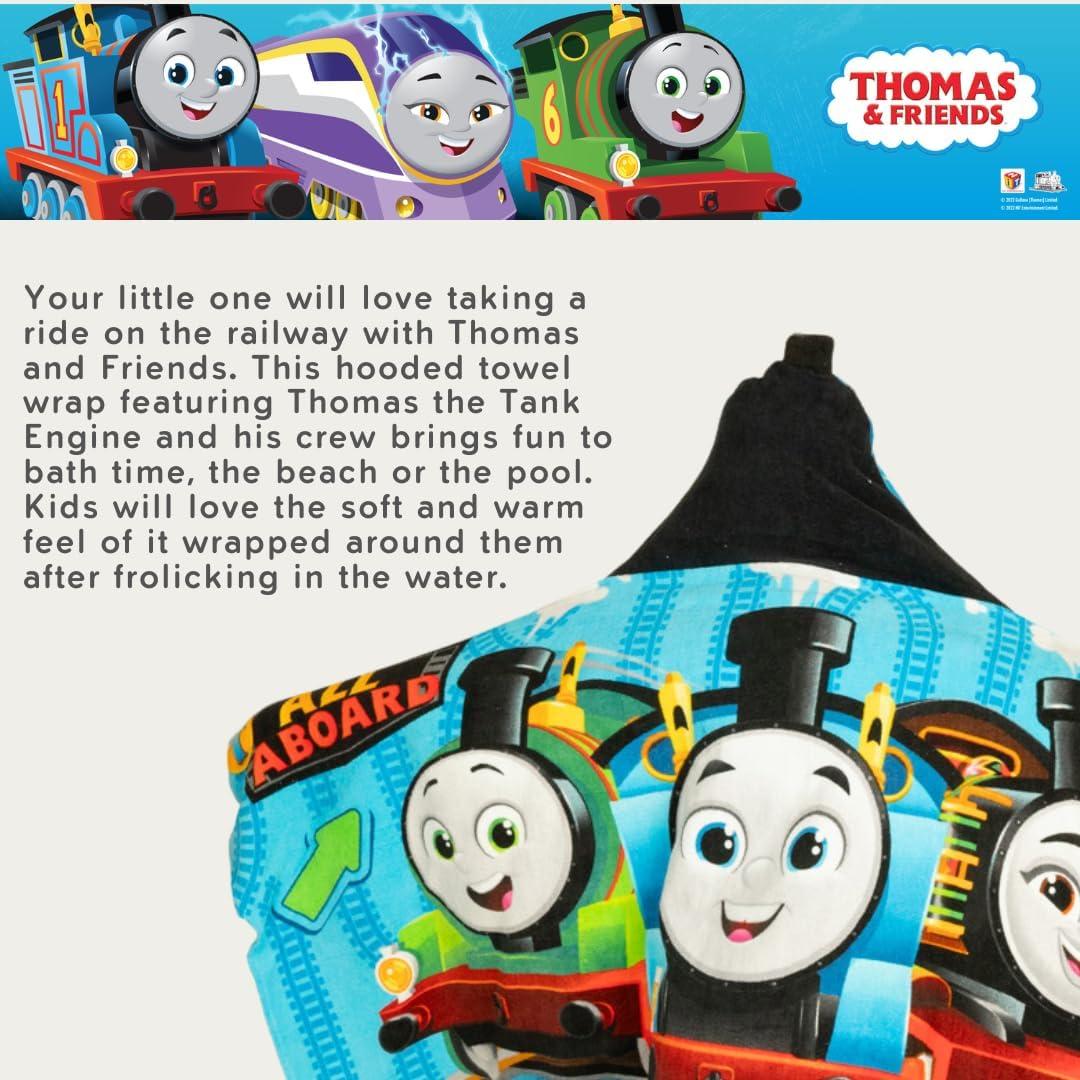 imageThomas amp Friends Kids Super Soft BathPoolBeach Soft Cotton Terry Hooded Towel Wrap 24 in x 50 in 100 Officially Licensed Product By FrancoThomas Friends Big Movers