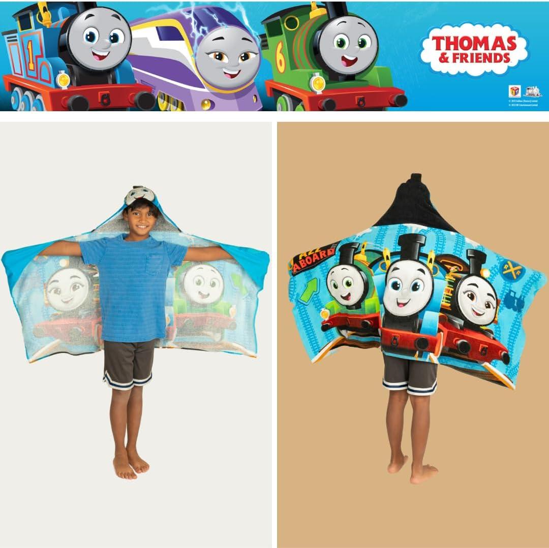 imageThomas amp Friends Kids Super Soft BathPoolBeach Soft Cotton Terry Hooded Towel Wrap 24 in x 50 in 100 Officially Licensed Product By FrancoThomas Friends Big Movers