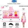 Thomas & Friends Kids Super Soft Bath/Pool/Beach Soft Cotton Terry Hooded Towel Wrap, 24 in x 50 in, (100% Officially Licensed Product) By Franco(Peppa Pig)