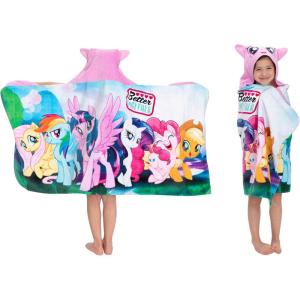 Thomas & Friends Kids Super Soft Bath/Pool/Beach Soft Cotton Terry Hooded Towel Wrap, 24 in x 50 in, (100% Officially Licensed Product) By Franco(My Little Pony)
