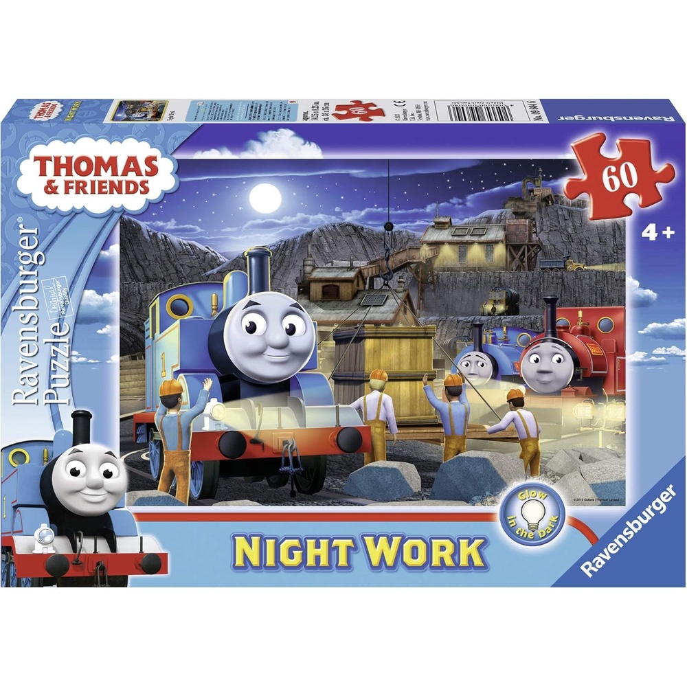 imageRavensburger Thomas amp Friends Night Work GlowinTheDark 60 Piece Jigsaw Puzzle for Kids Every Piece is Unique Pieces Fit Together Perfectly