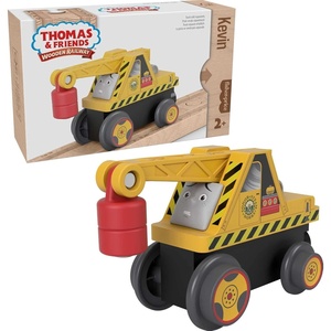 Thomas & Friends Wooden Railway, Kevin the Crane, Push-Along Toy Vehicle for Kids Ages 2 and Up(Wood Vehicle)