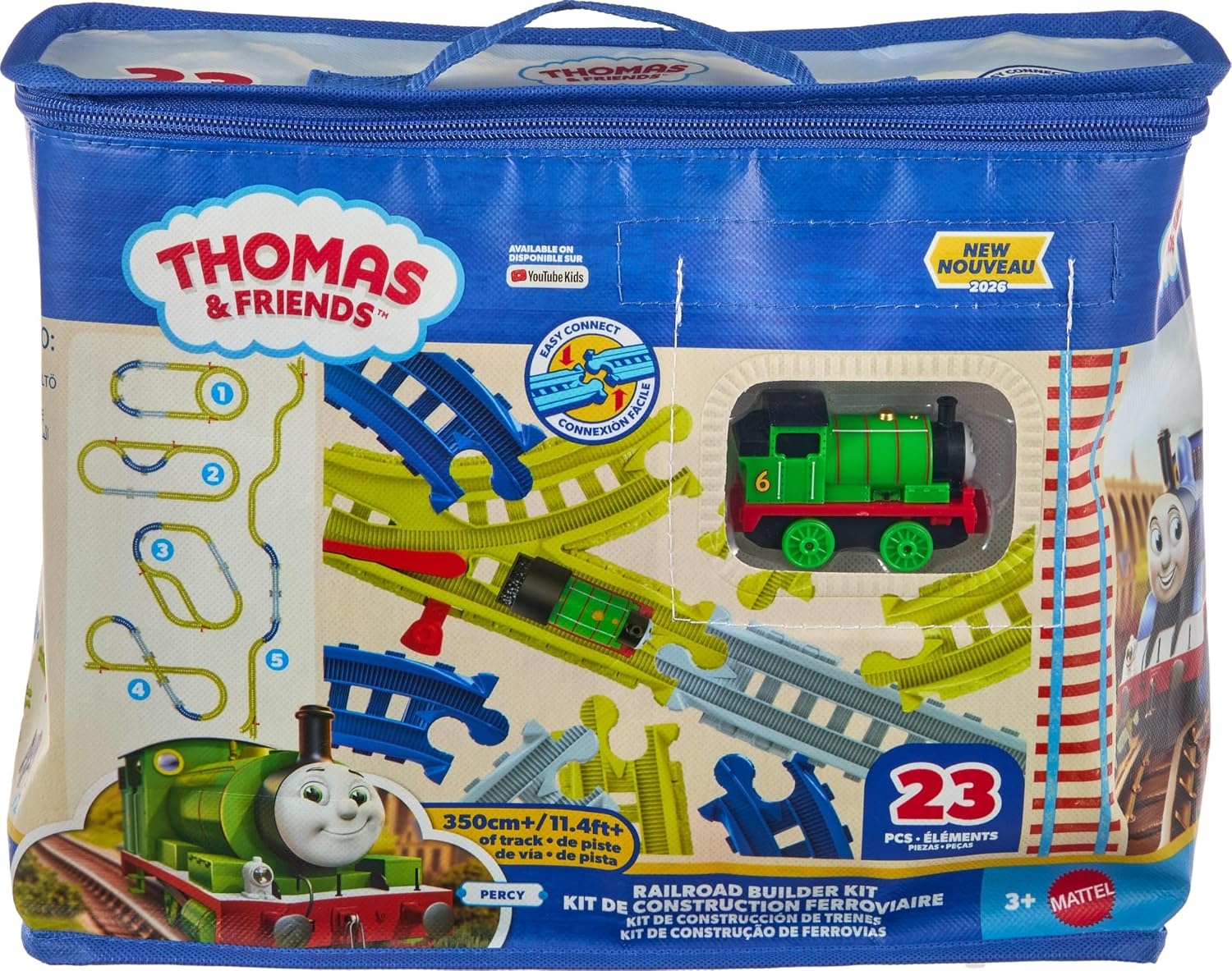 image:imageThomas amp Friends Toy Train Track Set from FisherPrice Includes 22 EasyConnect Pieces with Percy Engine amp Reusable Bag for Storage Amazon Exclusive