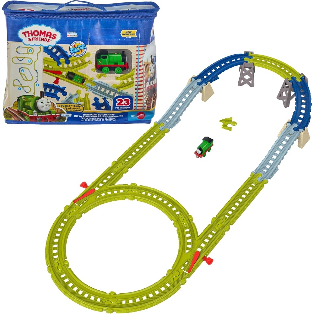 image:imageThomas amp Friends Toy Train Track Set from FisherPrice Includes 22 EasyConnect Pieces with Percy Engine amp Reusable Bag for Storage Amazon Exclusive