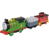 Thomas & Friends Toy Train, Wobble Cargo Thomas Motorized Engine with 2 Cargo Cars for Preschool Railway Play Ages 3+ Years(Percy & Bruno)