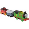 Thomas & Friends Toy Train, Wobble Cargo Thomas Motorized Engine with 2 Cargo Cars for Preschool Railway Play Ages 3+ Years(Percy & Bruno)