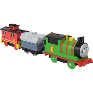 Thomas & Friends Toy Train, Wobble Cargo Thomas Motorized Engine with 2 Cargo Cars for Preschool Railway Play Ages 3+ Years(Percy & Bruno)