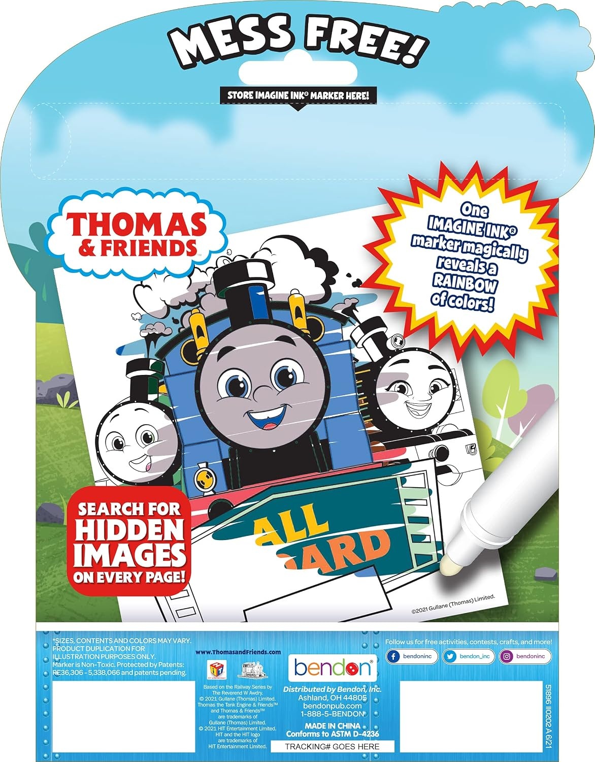 image:imageThomas All Engines Go 20 Page Imagine Ink Coloring Book with 1 Mess Free Marker
