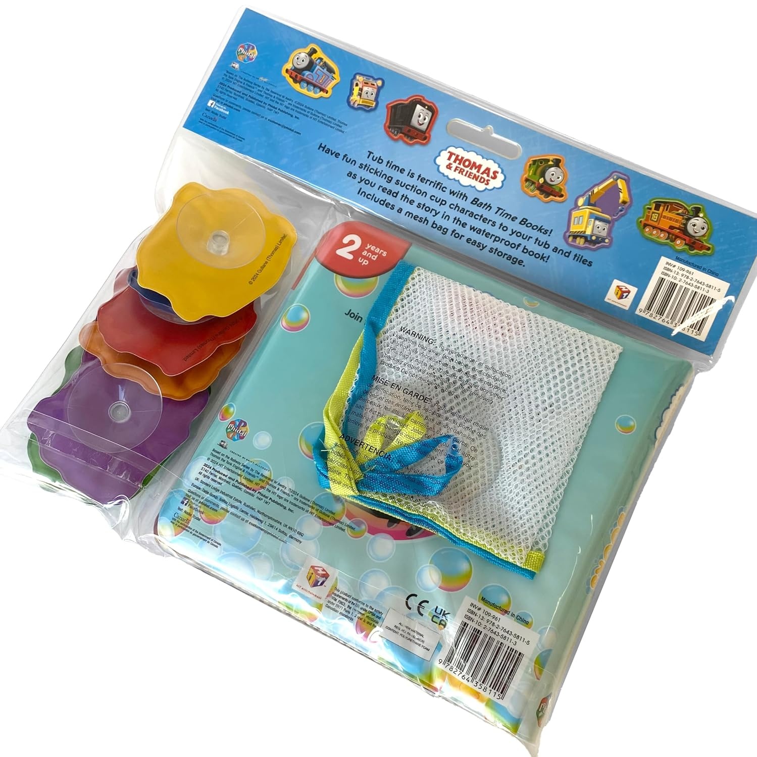 image:imageThomas amp Friends The Great Bubbly Build Bath Time Books Activity Books for kids Bath book 6 Padded suction cups 1 Mesh bag