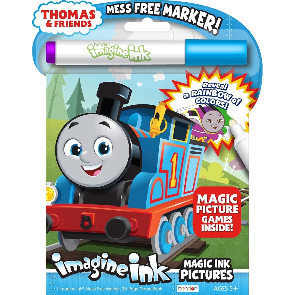 image:imageThomas All Engines Go 20 Page Imagine Ink Coloring Book with 1 Mess Free Marker