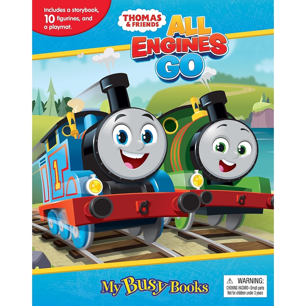 image:imageThomas All Engines Go My Busy Books  Storybook 10 figurines playmat