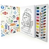 Thomas All Engines Go Deluxe Poster Paint & Color – Coloring Book for kids, 80 illustrations, 10 watercolor paints, 12 crayons, 1 paint brush