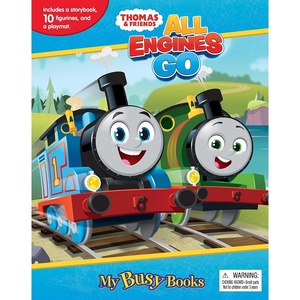 Thomas All Engines Go My Busy Books – Storybook, 10 figurines, playmat