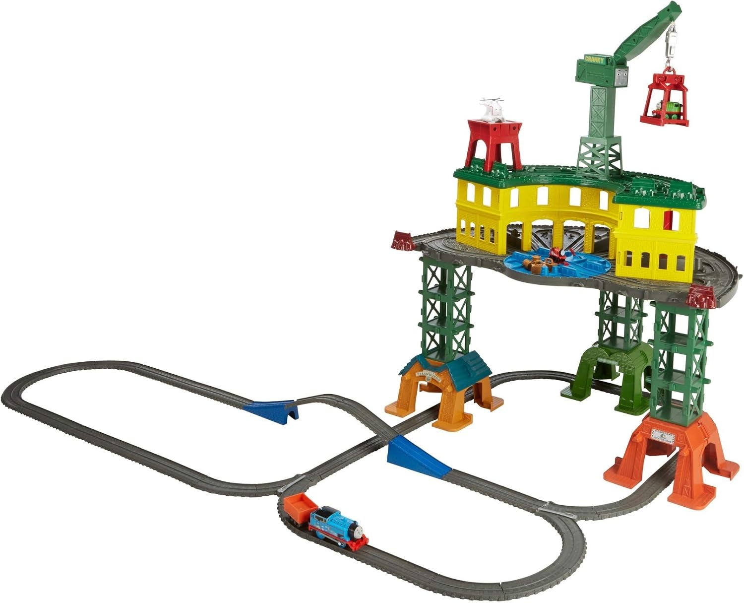 image:imageTHOMAS amp FRIENDS Toy Train Set Super Station Extra Large Race Track with Motorized Thomas Diecast Percy amp MINIS James for Ages 3 YearsSimplified Packaging