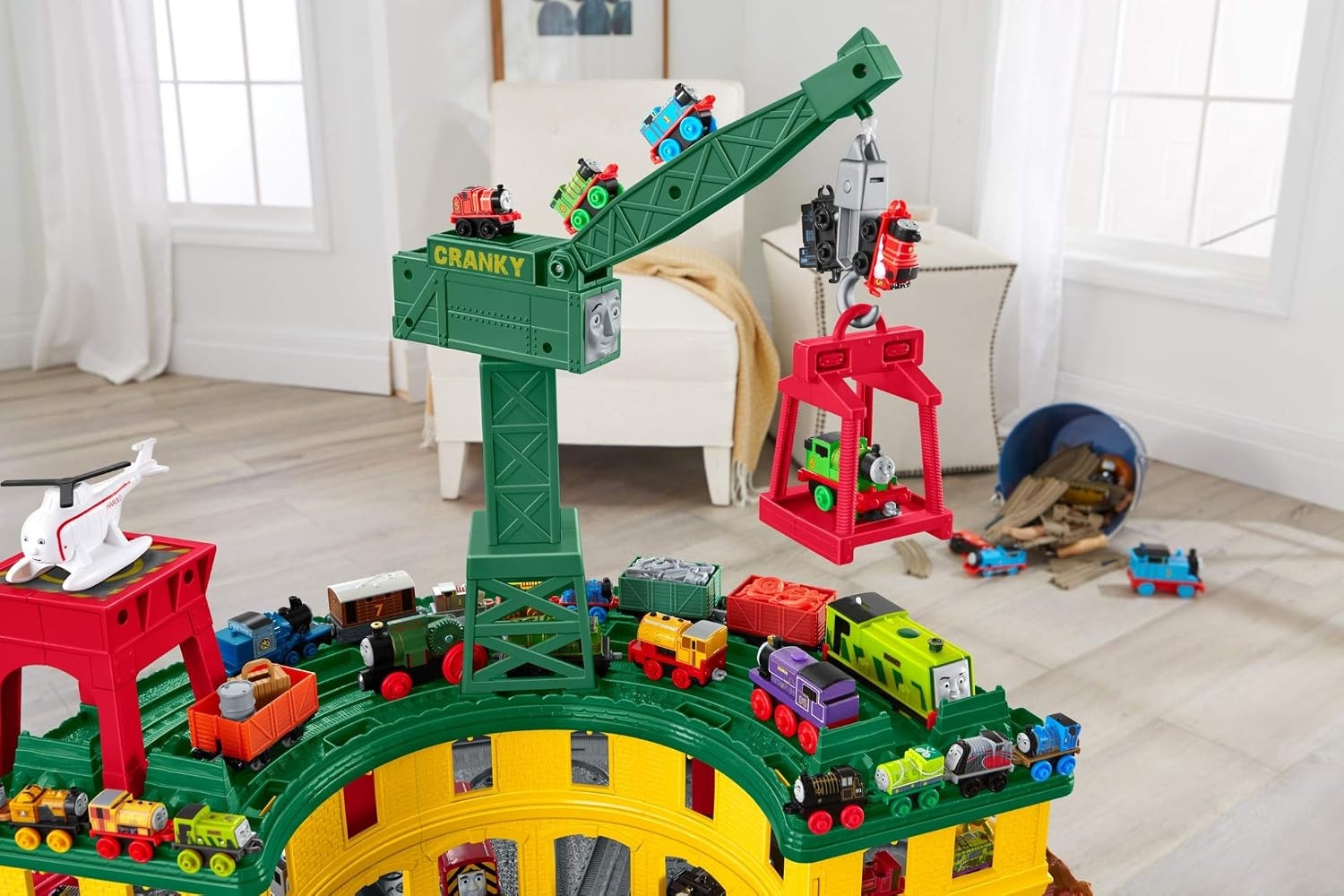 image:imageTHOMAS amp FRIENDS Toy Train Set Super Station Extra Large Race Track with Motorized Thomas Diecast Percy amp MINIS James for Ages 3 YearsSimplified Packaging